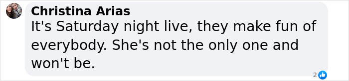 Comment by Christina Arias about Saturday Night Live, defending remarks against White Lotus actress's teeth being mocked. Comment by Christina Arias about Saturday Night Live, defending remarks against White Lotus actress's teeth being mocked.