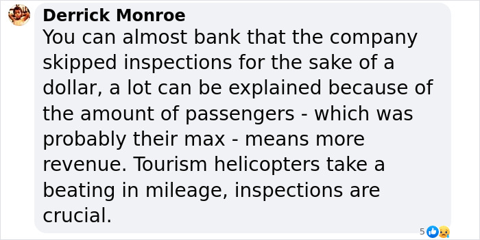 Derrick Monroe discussing NYC helicopter crash inspection concerns in a text message. Derrick Monroe discussing NYC helicopter crash inspection concerns in a text message.