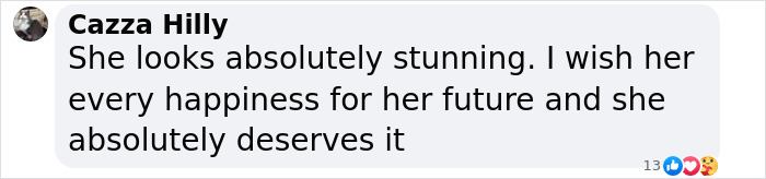 Comment praising a miracle burns survivor's stunning appearance and future happiness on her wedding weekend post. Comment praising a miracle burns survivor's stunning appearance and future happiness on her wedding weekend post.