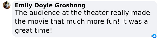 Comment praising movie experience amid TikTok trend related to 'A Minecraft Movie'. Comment praising movie experience amid TikTok trend related to 'A Minecraft Movie'.