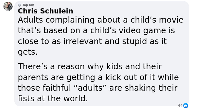 Comment discussing controversy over TikTok trend and its impact on 'Minecraft Movie' screening. Comment discussing controversy over TikTok trend and its impact on 'Minecraft Movie' screening.