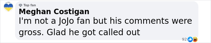 Mickey Rourke slammed for comments on JoJo Siwa; fan calls out remarks in a social media post. Mickey Rourke slammed for comments on JoJo Siwa; fan calls out remarks in a social media post.