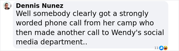 Dennis Nunez comments on Wendy's response to Katy Perry, hinting at a call from her team. Dennis Nunez comments on Wendy's response to Katy Perry, hinting at a call from her team.