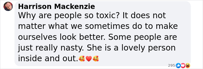 Comment questioning negativity, emphasizing kindness despite use of extreme filter in family photo. Comment questioning negativity, emphasizing kindness despite use of extreme filter in family photo.