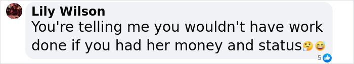 Comment on Sharon Osbourne's photo uses emojis, questions need for cosmetic work given her wealth. Comment on Sharon Osbourne's photo uses emojis, questions need for cosmetic work given her wealth.