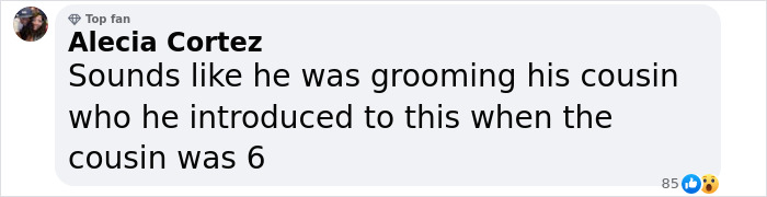 Facebook comment discussing allegations about Kanye West's relationship with cousin. Facebook comment discussing allegations about Kanye West's relationship with cousin.