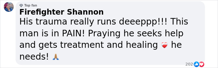 Comment expressing concern for Kanye West's emotional pain, urging him to seek healing. Comment expressing concern for Kanye West's emotional pain, urging him to seek healing.