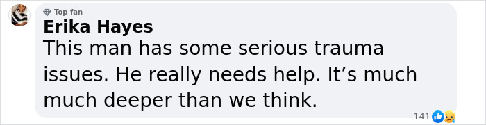 Comment about Kanye West needing help for deep issues, with reactions below. Comment about Kanye West needing help for deep issues, with reactions below.