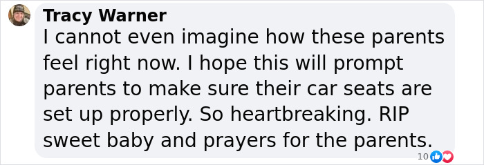 Tracy Warner's comment about tragic accident of TikTok star, urging parents to check car seats. Tracy Warner's comment about tragic accident of TikTok star, urging parents to check car seats.