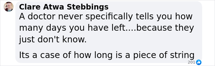 Text from a user questioning the accuracy of predictions about days left to live, relevant to Prince Andrew controversy. Text from a user questioning the accuracy of predictions about days left to live, relevant to Prince Andrew controversy.