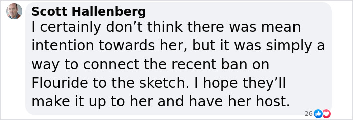Text comment discussing Aimee Lou Wood's reaction to SNL skit mockery. Text comment discussing Aimee Lou Wood's reaction to SNL skit mockery.
