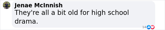 Commentary on social media: "They're all a bit old for high school drama," relates to Travis Kelce and Taylor Swift. Commentary on social media: "They're all a bit old for high school drama," relates to Travis Kelce and Taylor Swift.