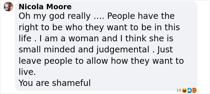 Screenshot of a comment criticizing a controversial Supreme Court decision on trans women. Screenshot of a comment criticizing a controversial Supreme Court decision on trans women.