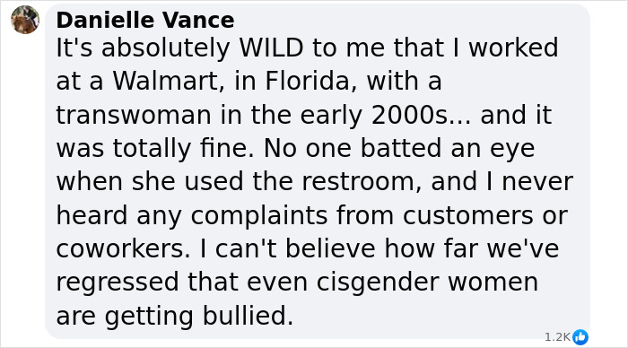 Text screenshot about a cisgender woman being fired due to mistaken transgender identity accusations. Text screenshot about a cisgender woman being fired due to mistaken transgender identity accusations.
