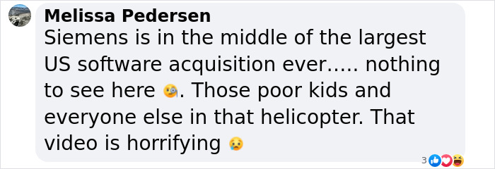 Melissa Pedersen comments on a "horrifying" NYC helicopter crash. Melissa Pedersen comments on a "horrifying" NYC helicopter crash.