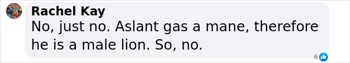Comment reflecting outrage over rumored gender swap in 'Narnia' reboot. Comment reflecting outrage over rumored gender swap in 'Narnia' reboot.
