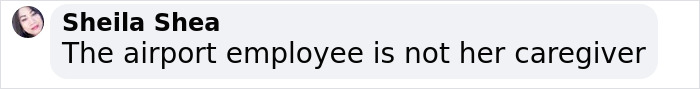 Comment by Sheila Shea on airport employee responsibility regarding a plus-sized passenger and wheelchair assistance. Comment by Sheila Shea on airport employee responsibility regarding a plus-sized passenger and wheelchair assistance.
