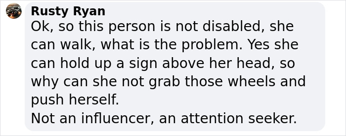 Comment regarding plus-sized passenger's request for wheelchair assistance at airport. Comment regarding plus-sized passenger's request for wheelchair assistance at airport.