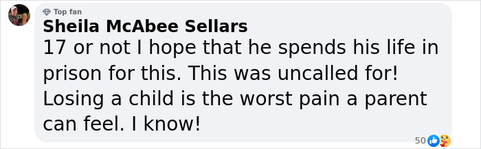 Comment expressing grief and anger over a 17-year-old's tragic passing. Comment expressing grief and anger over a 17-year-old's tragic passing.