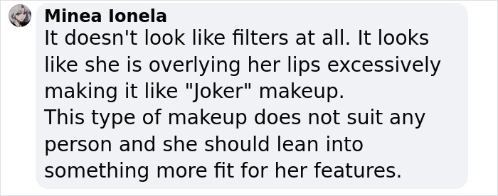 Comment criticizing K-Pop star's transformation amid plastic surgery rumors. Comment criticizing K-Pop star's transformation amid plastic surgery rumors.