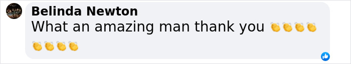 Hero delivery driver praised in comment for saving woman, includes clapping emojis. Hero delivery driver praised in comment for saving woman, includes clapping emojis.