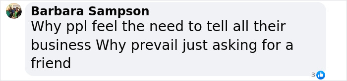 Social media comment questioning why people share personal details, related to a film legend's relationship. Social media comment questioning why people share personal details, related to a film legend's relationship.