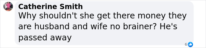 Comment discussing a husband’s passing and financial matters on vacation with family concerns. Comment discussing a husband’s passing and financial matters on vacation with family concerns.