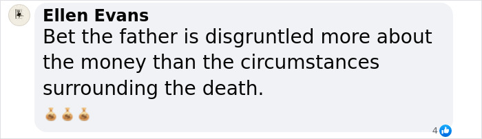 Comment discussing family grievances over burial location secrecy. Comment discussing family grievances over burial location secrecy.