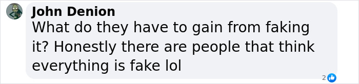 Text from John Denion questioning conspiracy theorists about faking authenticity, reflecting on skepticism. Text from John Denion questioning conspiracy theorists about faking authenticity, reflecting on skepticism.