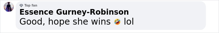 Comment supporting woman's lawsuit over restaurant's dress code policy, with laughing emoji. Comment supporting woman's lawsuit over restaurant's dress code policy, with laughing emoji.