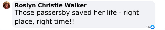 Comment on post about passersby's timely intervention in saving a life. Comment on post about passersby's timely intervention in saving a life.