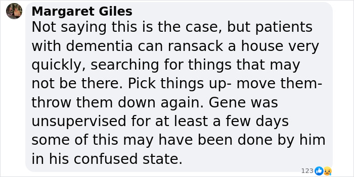 Comment by Margaret Giles discussing behavior of patients with dementia. Comment by Margaret Giles discussing behavior of patients with dementia.