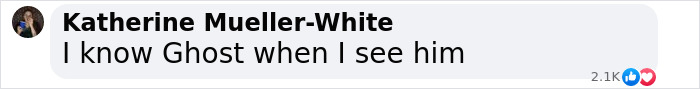 Facebook comment saying, "I know Ghost when I see him," about dire wolves and extinction debate. Facebook comment saying, "I know Ghost when I see him," about dire wolves and extinction debate.