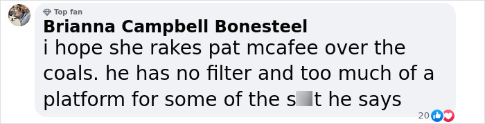 Comment discussing Pat McAfee's influence and controversial statements related to rumor apology. Comment discussing Pat McAfee's influence and controversial statements related to rumor apology.