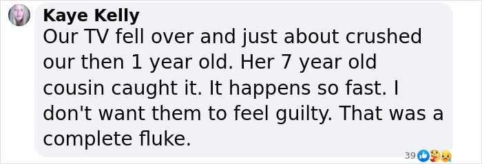Comment about a near accident involving a child, shared by a parenting influencer. Comment about a near accident involving a child, shared by a parenting influencer.