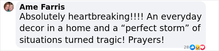 User comments on tragic mirror accident, expressing heartbreak and prayers for a parenting influencer's son. User comments on tragic mirror accident, expressing heartbreak and prayers for a parenting influencer's son.
