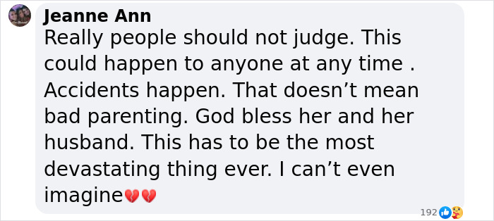 Comment about understanding and empathy after a tragic accident involving a parenting influencer's son. Comment about understanding and empathy after a tragic accident involving a parenting influencer's son.