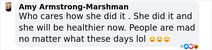 Comment screenshot discussing weight loss and health, related to Lizzo's methods amidst rumors. Comment screenshot discussing weight loss and health, related to Lizzo's methods amidst rumors.