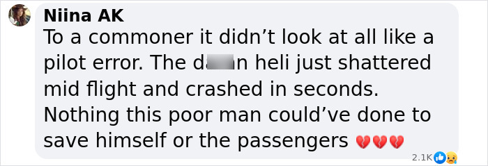 Pilot error dismissed in Hudson River crash comment, discussing sudden helicopter malfunction. Pilot error dismissed in Hudson River crash comment, discussing sudden helicopter malfunction.