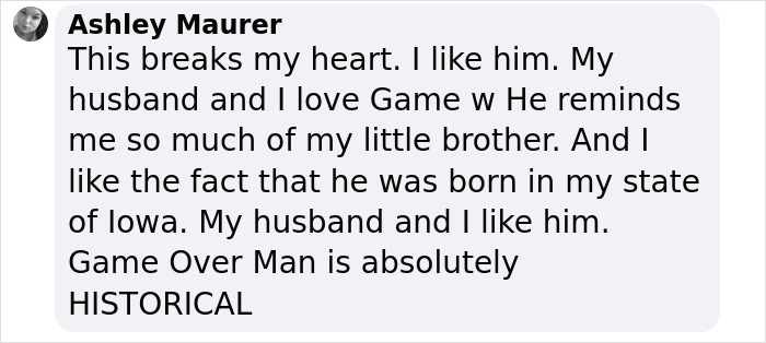 Comment expressing support for 'Pitch Perfect' actor following a cement truck crash. Comment expressing support for 'Pitch Perfect' actor following a cement truck crash.
