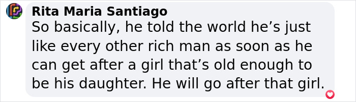 Text message critical of a film legend's romantic choices, mentioning age and relationships. Text message critical of a film legend's romantic choices, mentioning age and relationships.