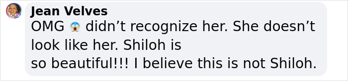 Comment on Shiloh Jolie's new look after name change, expressing disbelief and admiration. Comment on Shiloh Jolie's new look after name change, expressing disbelief and admiration.