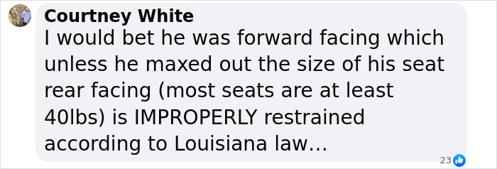 Courtney White comments on car seat safety, referencing 'Okay Baby' TikTok star's fatal accident. Courtney White comments on car seat safety, referencing 'Okay Baby' TikTok star's fatal accident.