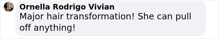 Comment praising hair transformation and versatility. Comment praising hair transformation and versatility.