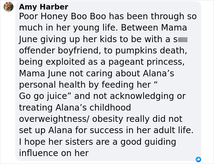 Comment discussing Honey Boo Boo's turbulent life and challenges since 'Toddlers & Tiaras'. Comment discussing Honey Boo Boo's turbulent life and challenges since 'Toddlers & Tiaras'.