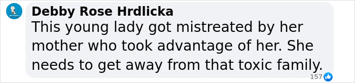 Comment mentioning Honey Boo Boo's turbulent life, discussing mistreatment and family issues. Comment mentioning Honey Boo Boo's turbulent life, discussing mistreatment and family issues.