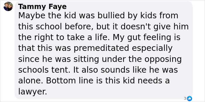 Image of a social media comment discussing Austin Metcalf conspiracy theory and the need for legal representation. Image of a social media comment discussing Austin Metcalf conspiracy theory and the need for legal representation.