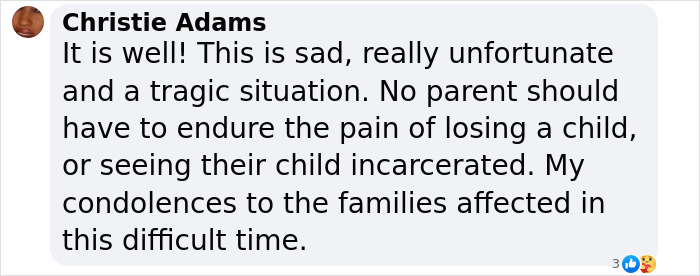 Christie Adams comments on tragic situation, expressing condolences. Christie Adams comments on tragic situation, expressing condolences.