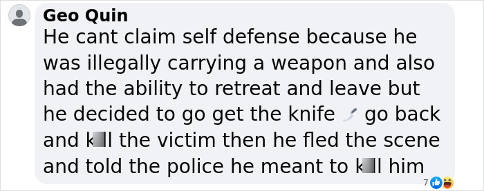 Geo Quin message about the Austin Metcalf conspiracy theory, discussing weapon legality and self-defense claims. Geo Quin message about the Austin Metcalf conspiracy theory, discussing weapon legality and self-defense claims.