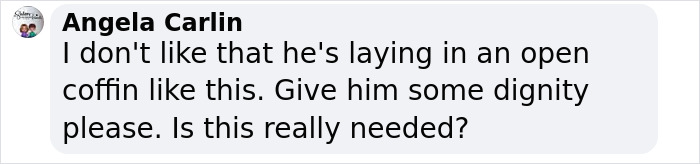 Comment expressing concern over Pope Francis in an open casket, asking for dignity. Comment expressing concern over Pope Francis in an open casket, asking for dignity.